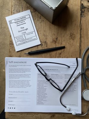 Baking prescription on the table in the bakery 