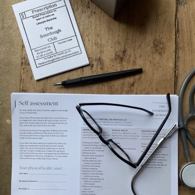 Baking prescription on the table in the bakery