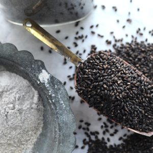 black barley grains