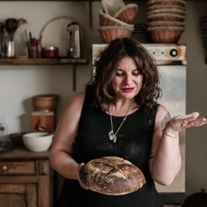 Vanessa Kimbell with a sourdough loaf