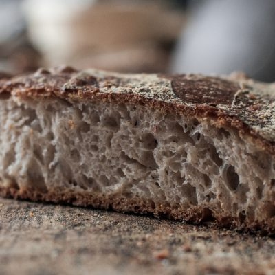flat sourdough loaf