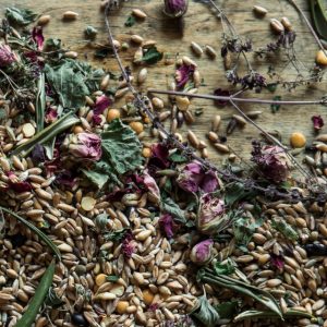 creating a blend of grains and other ingredients