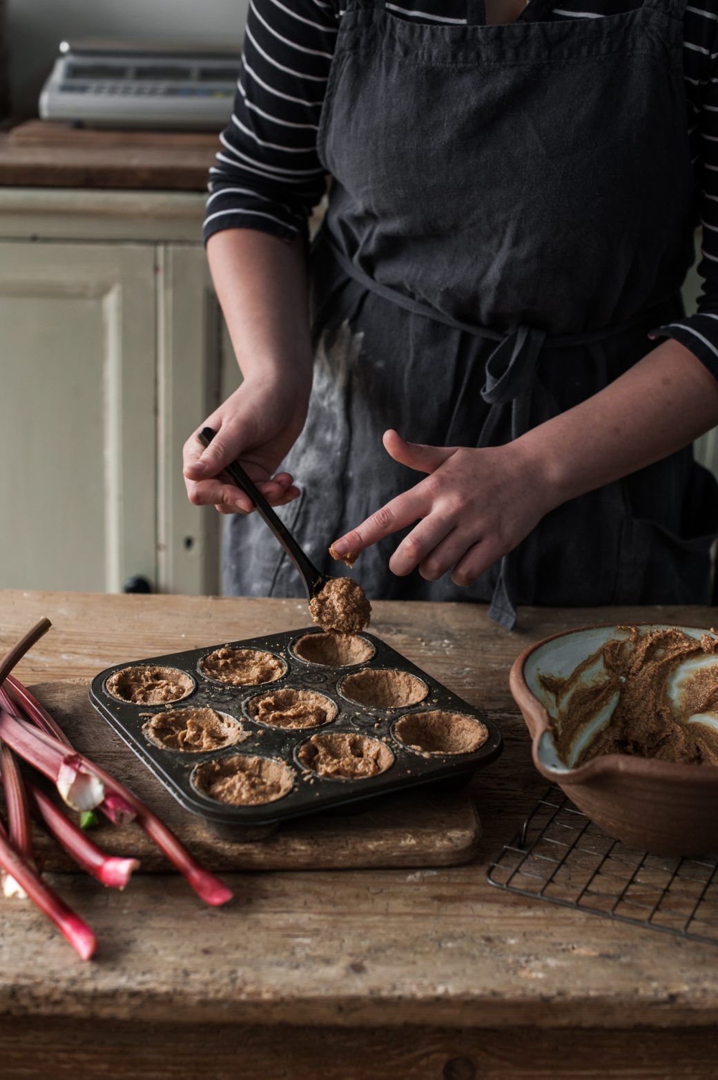 filing pies with fermented frangipane