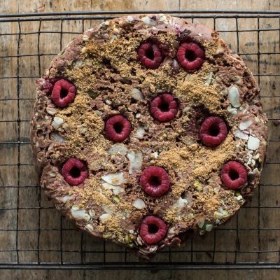 Raspberry Sourdough Cake