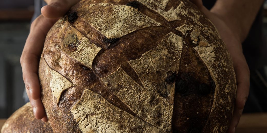 Sourdough bread close up
