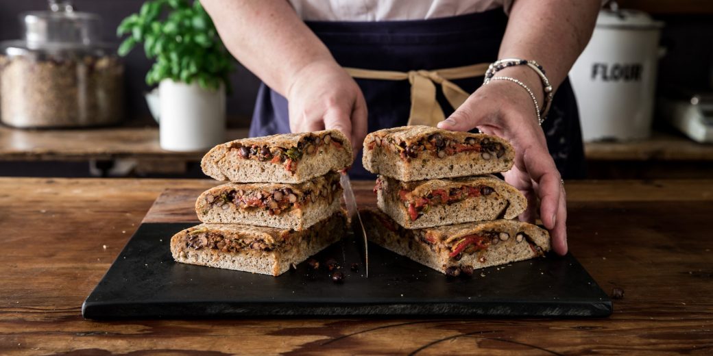 Black Bean Red Pepper Sourdough Naan