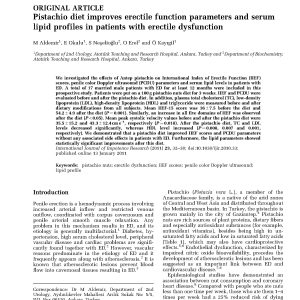 Pistachio_Erectile Function and Lipid Markers