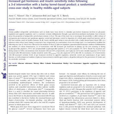 barley insulin sensitivity