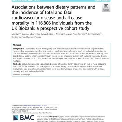Diet patterns and health span