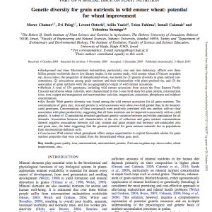 Genetic diversity for grain nutrients in wild emmer wheat: potential for wheat improvement