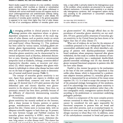 Nonceliac gluten sensitivity - sense or sensibility?