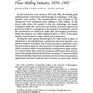 Technology and transformation: The diffusion of the roller mill in the British flour milling industry, 1870-1907