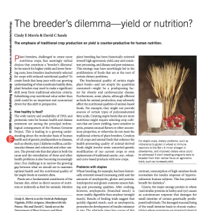 The breeder's dilemma—yield or nutrition?