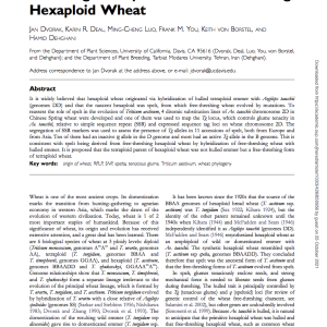 The origin of spelt and free-threshing hexaploid wheat