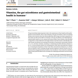 Vitamins, the gut microbiome and gastrointestinal health in humans