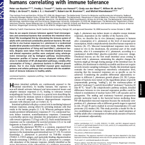 Differential NF-kB pathways induction by Lactobacillus plantarum in the duodenum of healthy humans correlating with immune tolerance