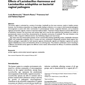 Effects of Lactobacillus rhamnosus and Lactobacillus acidophilus on bacterial vaginal pathogens