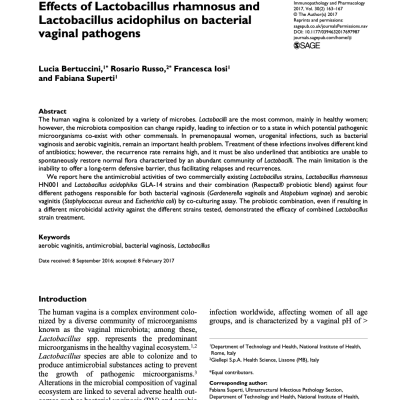 Effects of Lactobacillus rhamnosus and Lactobacillus acidophilus on bacterial vaginal pathogens