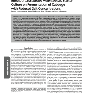 Effects of Leuconostoc mesenteroides Starter Culture on Fermentation of Cabbage with Reduced Salt Concentrations