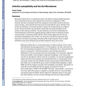 Arthritis susceptibility and the Gut Microbiome