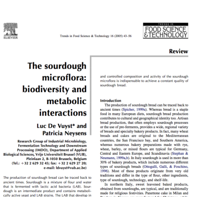 ourdough microflora: biodiversity and metabolic interactions