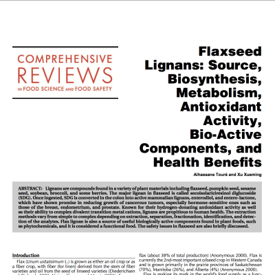 Flaxseed lignans and its use in sourdough bread