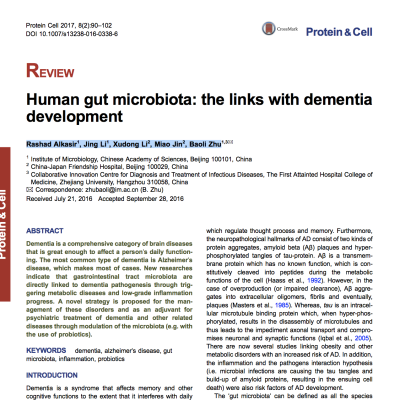 Gut microbiota and dementia