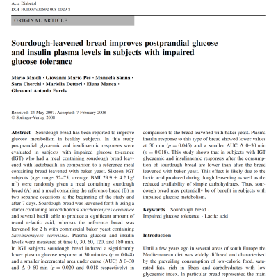 Sourdough bread and glycemic response