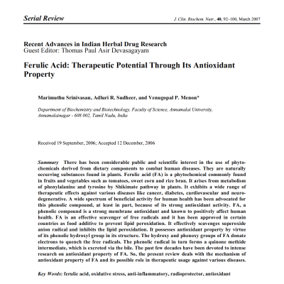 Ferulic acid and wheat