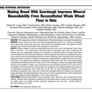Sourdough and mineral bioavalability in wheat