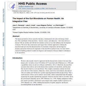 Diet and gut micro biome