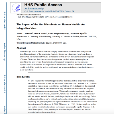 Diet and gut micro biome