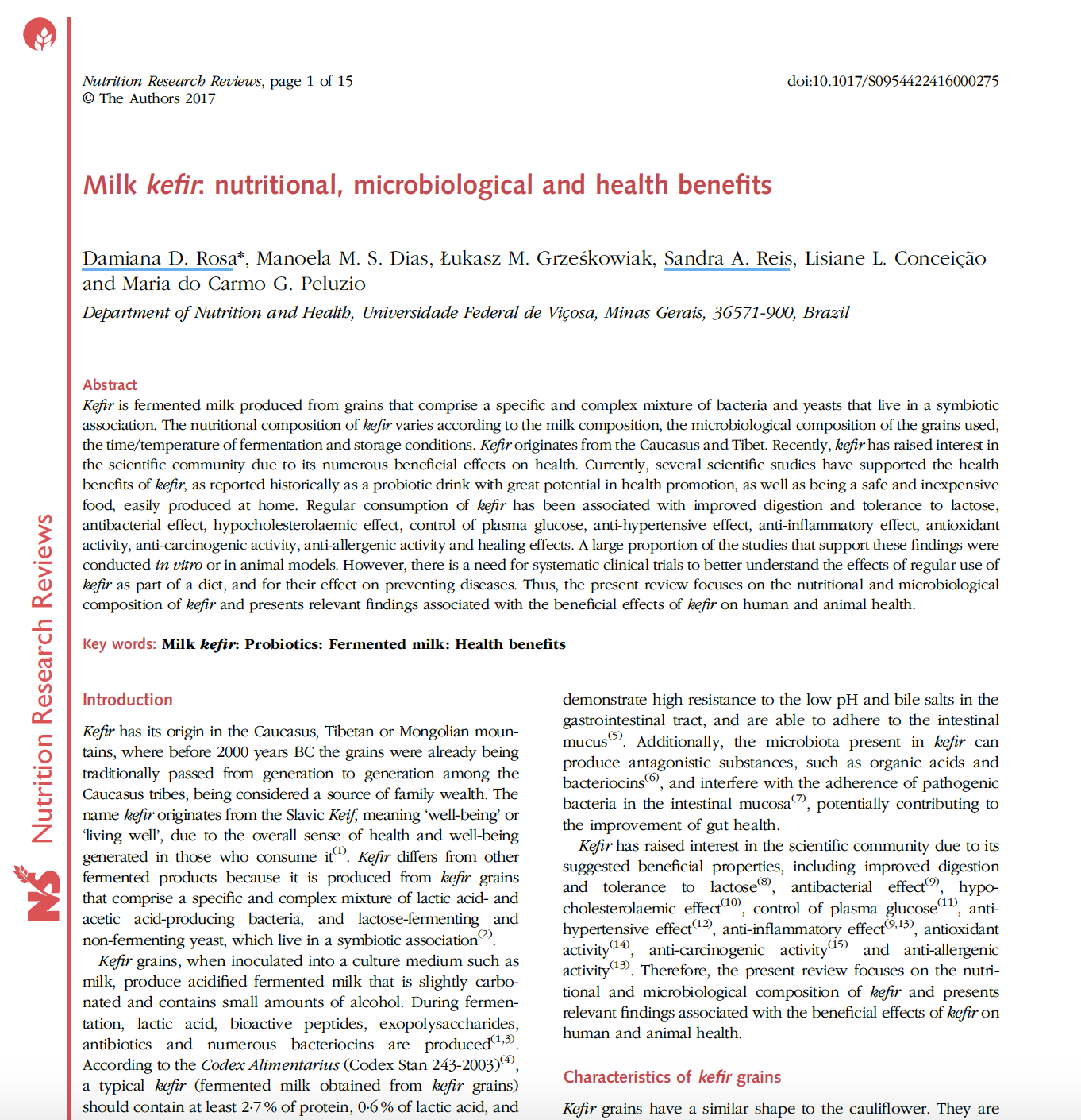 MILK KEFIR NUTRITIONAL MICROBIOLOGICAL AND HEALTH BENEFITS intelligence overview
