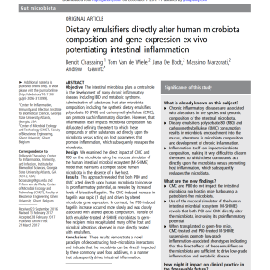 Emulsifiers and the gut microbiota