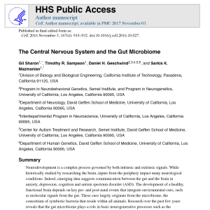 The Central Nervous System and the Gut Microbiome