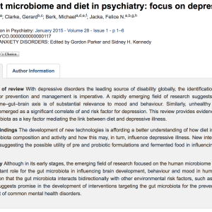 Depression and gut microbiome