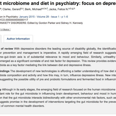 Depression and gut microbiome