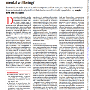 Food and mood: how do diet and nutrition affect mental wellbeing?