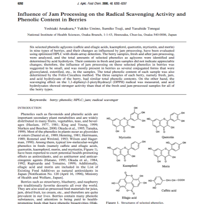 phenolics during jam making
