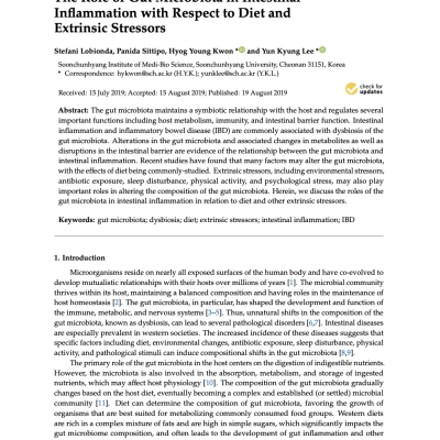 The Role of Gut Microbiota in Intestinal Inflammation with Respect to Diet and Extrinsic Stressors