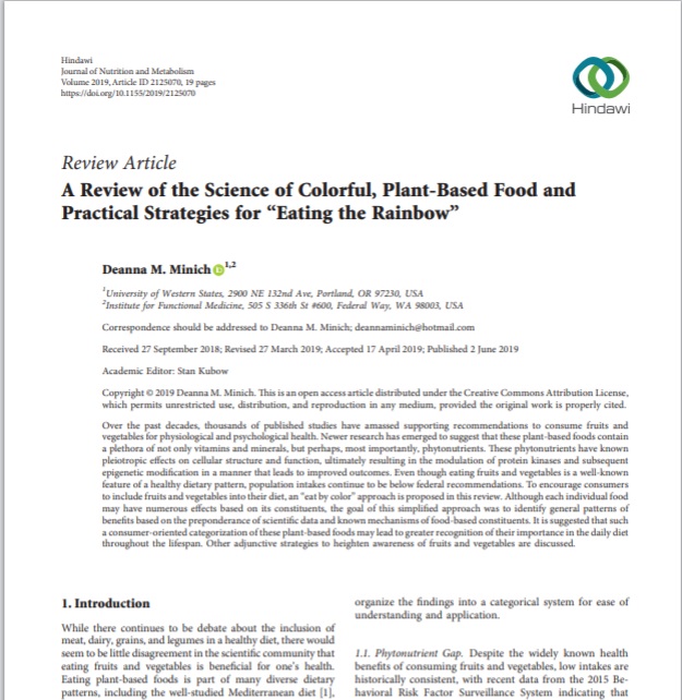 A Review of the Science of Colorful, Plant-Based Food ... - Hindawi