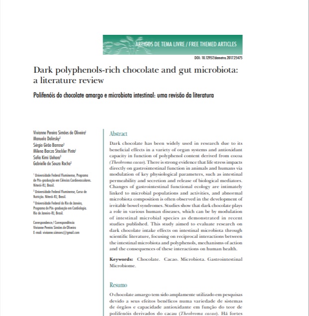 DARK POLYPHENOLSRICH CHOCOLATE AND GUT MICROBIOTA A LITERATURE REVIEW